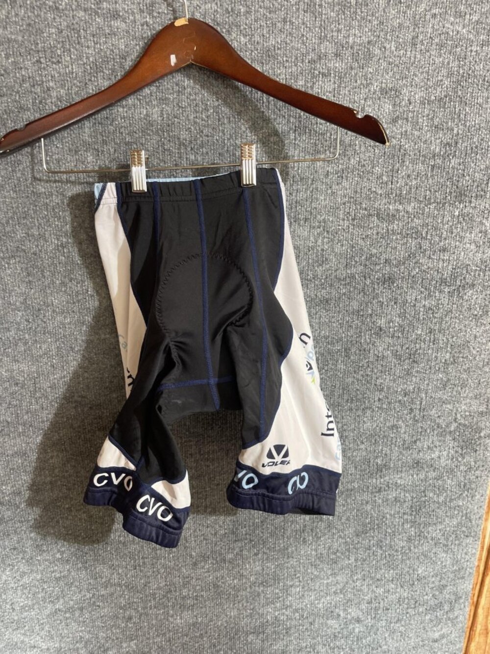 Voler Cycling Shorts Mens Medium Blue White Padded Chamois 6 Inseam Bike USA